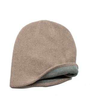 Portolano Cashmere Reversible Slouchy Hat - Brown