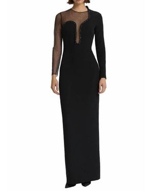 Safiyaa Domina Embroidered Gown - Black