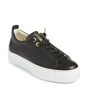 Paul Green Faye Sneakers Womensblack Leather Lace Up Platform Shoes Zogg3195