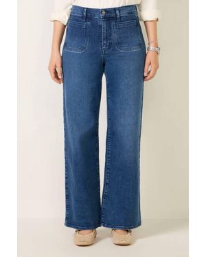 FRAME Le Slim Palazzo Modernist Pocket Jeans - Blue