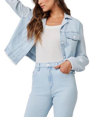 Bella Dahl Frayed Mix Denim Jacket - Blue