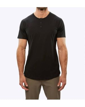 Cuts Henley Short Sleeve Tee - Black