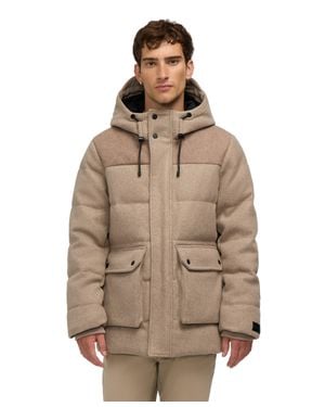 Pajar Otis Midweight Wool‑Look Puffer Jacket - Brown