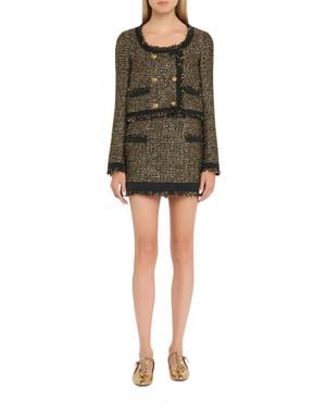 Ulla Johnson Anisa Tweed U-Neck Jacket - Green