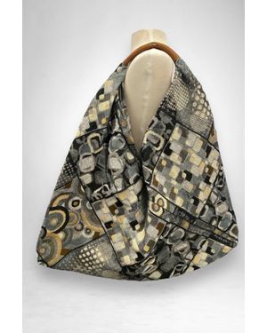 Jijou Capri Giselle Printed Cotton Canvas Oversized Hobo Bag - Multicolor
