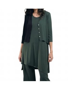 Alembika Essential 2-Tone Crop Cardigan - Green