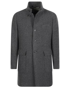 Fay Duty Textured Toggle Wool-Blend Coat - Gray