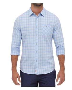 Flag & Anthem Mathis Long Sleeve Textured Slub Shirt - Blue