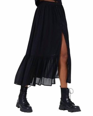 French Connection Anita Drape Midi Skirt - Black