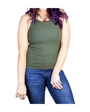 Phierce Fashions Ribbed Tank Brami - Green