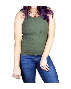 Phierce Fashions Ribbed Tank Brami - Green