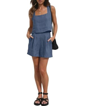 Amanda Royal Top & Short Set - Blue