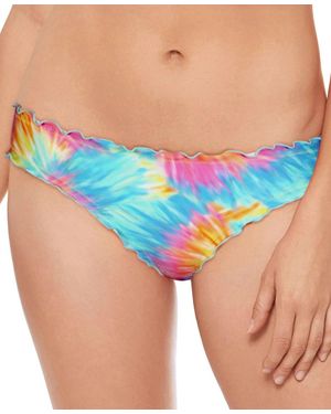 Salt + Cove Juniors Tie-Dyed Ruffled Hipster Bikini Bottoms - Blue