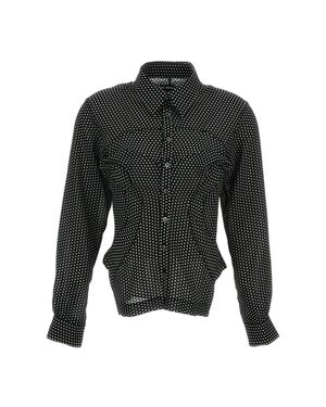 Junya Watanabe Polka Dot Fluid Fabric Shirt - Black