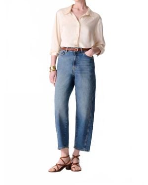 Vanessa Bruno Caleb High Waisted Barrel Cut Jeans - Blue