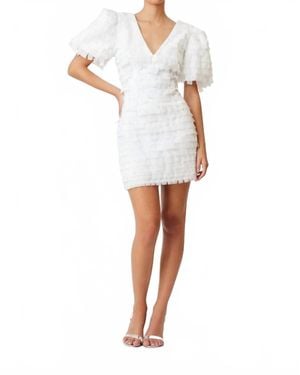 Elliatt Hailey Textured 3D Mini Dress - White