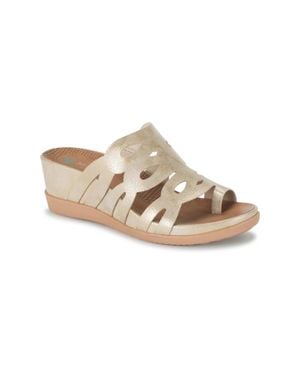 BareTraps Demetra Sandals Faux Leather Slip-On Hawk2661 - Natural