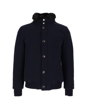 Moorer Cleros-Mrw Wool Jacket - Blue