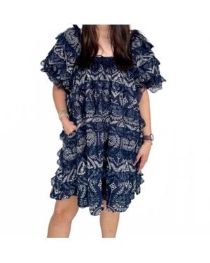 SOFIA The Label Marnie Lace-Trimmed Boho Dress - Blue