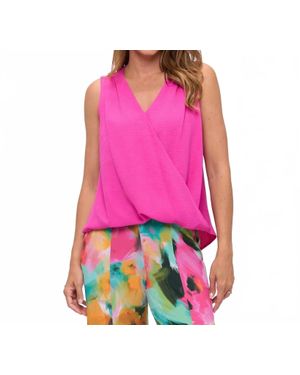 Last Tango Sleeveless High-Low V-Neck Top - Pink