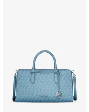 Michael Kors Outlet Arden Medium Top-Zip Satchel - Blue