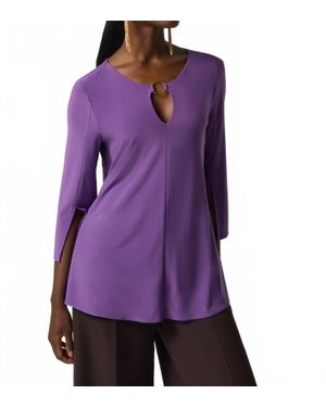 Joseph Ribkoff Venetia Ring Keyhole Tunic - Purple