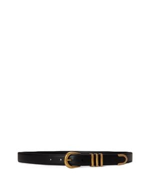 Ralph Lauren Skinny Metal Keeper Polished Belt - White
