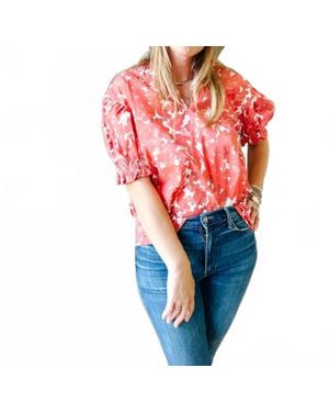 Brooke Wright Pleated Abstract Print Kimono - Red