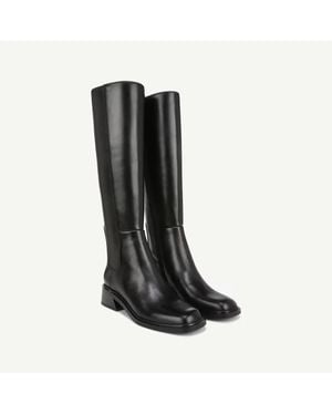 Franco Sarto Giselle Boots Leather Square Toe Knee High Lion947 - Black