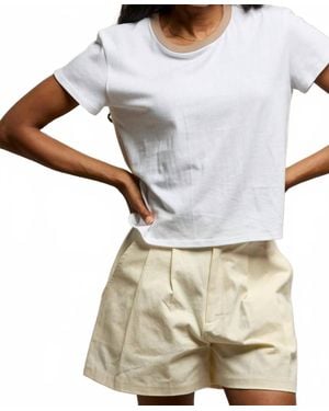 PERFECTWHITETEE Billie Cotton Short Sleeve Ringer Tee - White