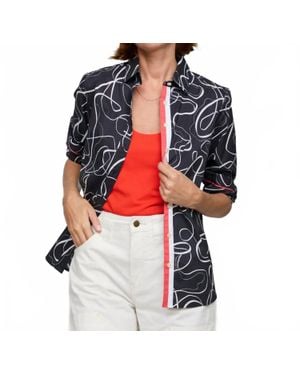 Hinson Wu Long Sleeve Ribbon Print Reese Blouse - Red