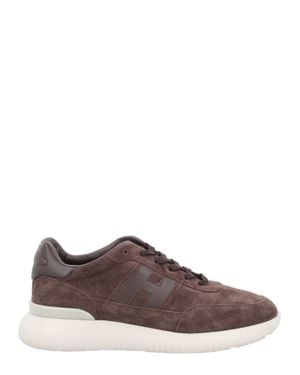 Hogan Interactive³ Sleek Suede Leather Sneakers - Brown