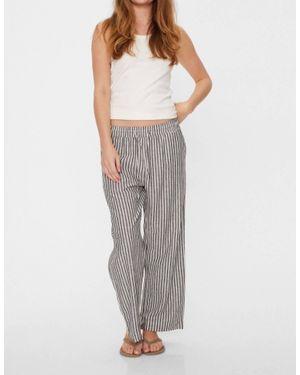 Aylaya Stripe Linen Pant - Gray