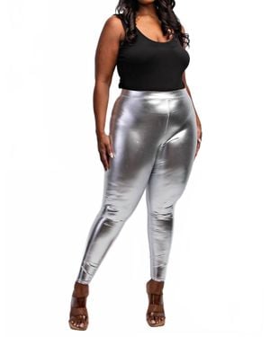The Curve Plus Size Faux Leather High Rise Leggings - Black