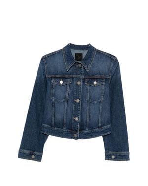Pinko Medium Faded Denim Jacket - Blue