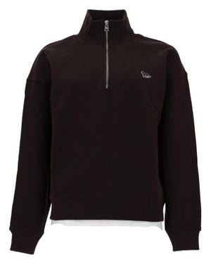 Maison Kitsuné Neutral Baby Fox Half-Zip Cotton Sweatshirt - Black