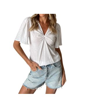 Six Fifty Courtney V Neck Twist Tee - Gray