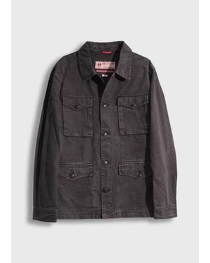 Iron & Resin Herringbone Military Jacket - Black
