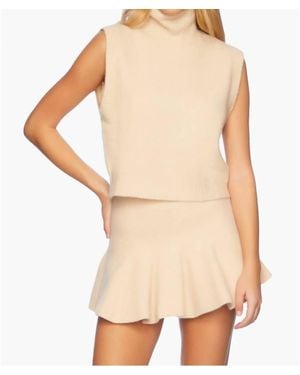 Susana Monaco Mapache Flare Sweater Miniskirt - Natural