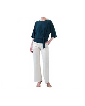 Clara Sunwoo Signature Side Tie Top - Blue