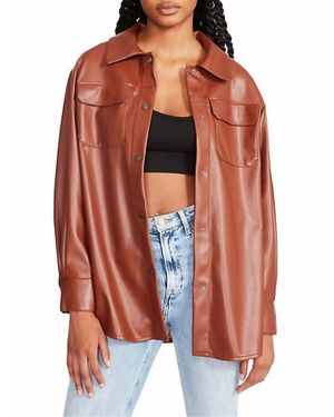 BB Dakota Brooklyn Vegan Leather Shacket - Orange