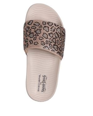 Skechers Low Slider Cheetahlicious Slides - White