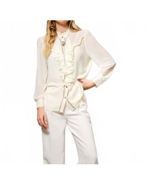 Blue B Chelsea Ruffle Front Blouse - Natural
