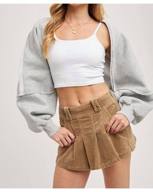 Bluivy Fleece Lined Shrug Cardigan - Gray