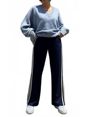 Rae Mode Butter Soft Side Contrast Straight Pant - Blue