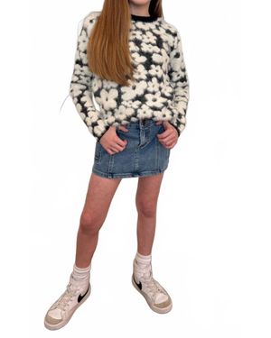 Love Daisy Eyelash Floral Sweater - Multicolor