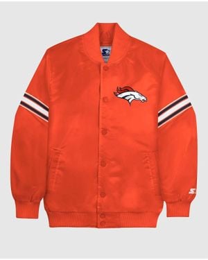 Starter Denver Broncos Satin Full-Snap Jacket - Orange