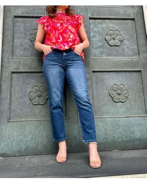 Kancan Bradenton Mid Rise Slim Straight Jeans - Blue