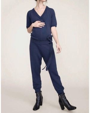 HATCH Anika Knit Cotton Sweater - Blue