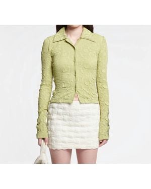 Nanushka Zoie Plissé Shirt Top - Green